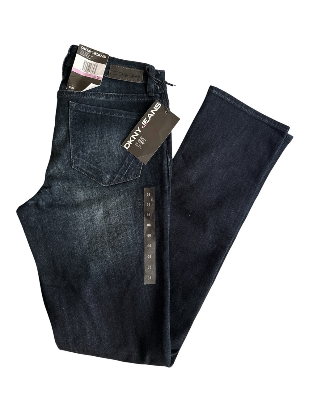 DKNY Jeans Curvy Skinny Low Rise Dark Wash Jeans NWT Size 6 - Picture 8 of 8